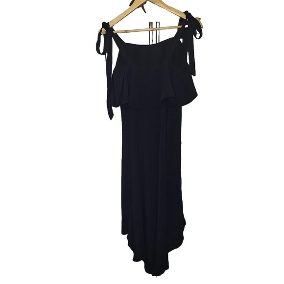 McGuire Empire Style Black Midi Halter Dress w/Ties Hi Lo Hem Size M - Picture 4 of 7